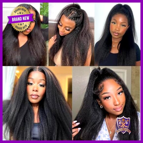 Kinky Straight Human Hair Bundles 16 18 20 Inch Virgin Brazilian 3 Pack main image 4